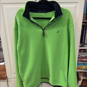 Nautica Men's Lime Green Zip-Up Sweater
